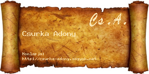 Csurka Adony névjegykártya